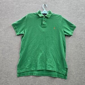 Polo Ralph Lauren Boys Polo Shirt Large Green Custom Fit Short Sleeve‎ Collar